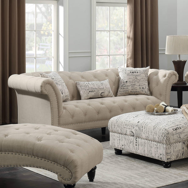  Elements International Twain UTW082300 Sofa - Heirloom Natural IMAGE 1
