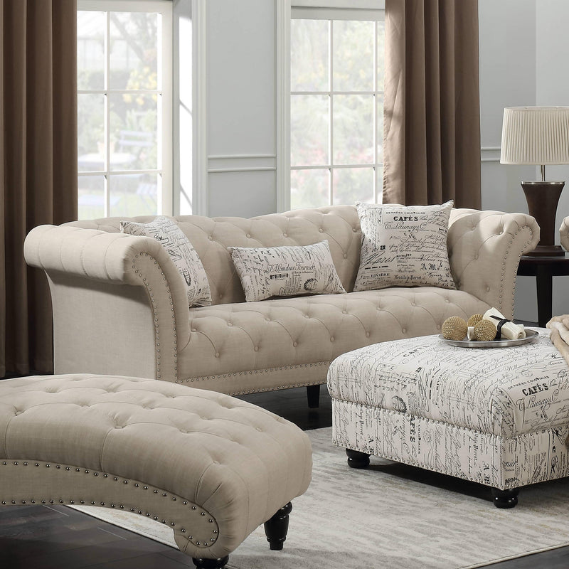  Elements International Twain UTW082300 Sofa - Heirloom Natural IMAGE 1