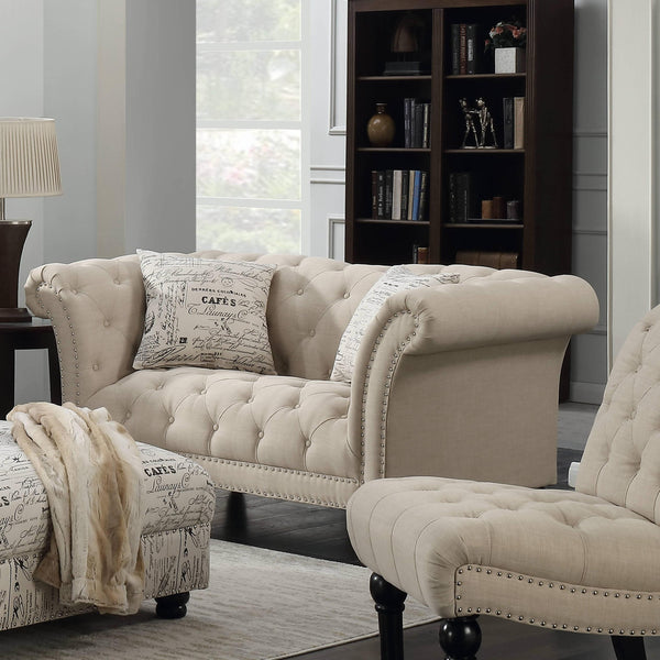  Elements International Twain UTW082200 Loveseat - Heirloom Natural IMAGE 1