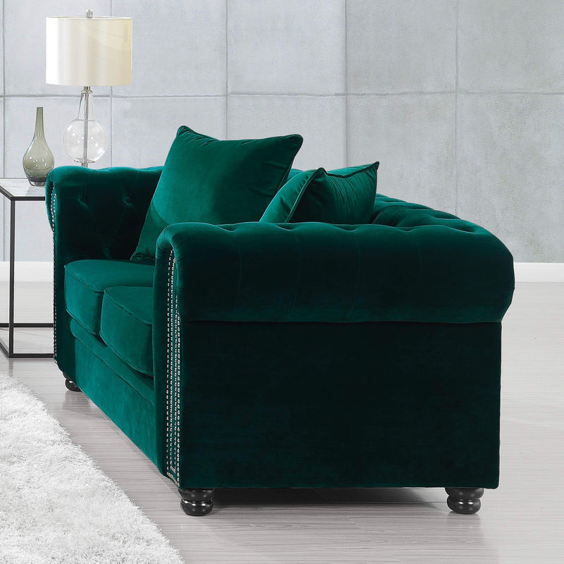  Elements International Greenwich UGW294200 Loveseat - Broadway Emerald IMAGE 1