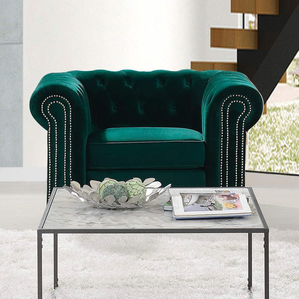  Elements International Greenwich UGW294101 Chair - Broadway Emerald IMAGE 1