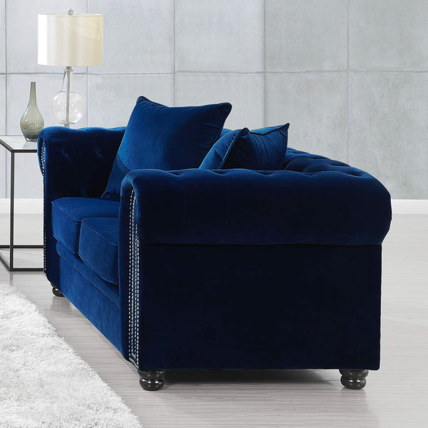  Elements International Greenwich UGW286200 Loveseat - Broadway Navy IMAGE 1