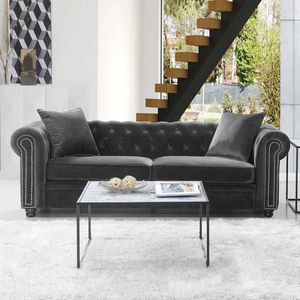  Elements International Greenwich UGW288300 Sofa - Broadway Gun Metal IMAGE 1