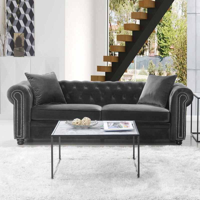  Elements International Greenwich UGW288300 Sofa - Broadway Gun Metal IMAGE 1