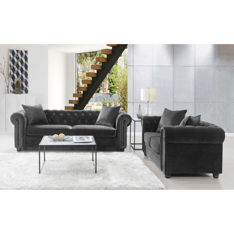  Elements International Greenwich UGW288300 Sofa - Broadway Gun Metal IMAGE 2