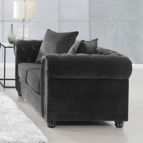  Elements International Greenwich UGW288200 Loveseat - Gun Metal IMAGE 1