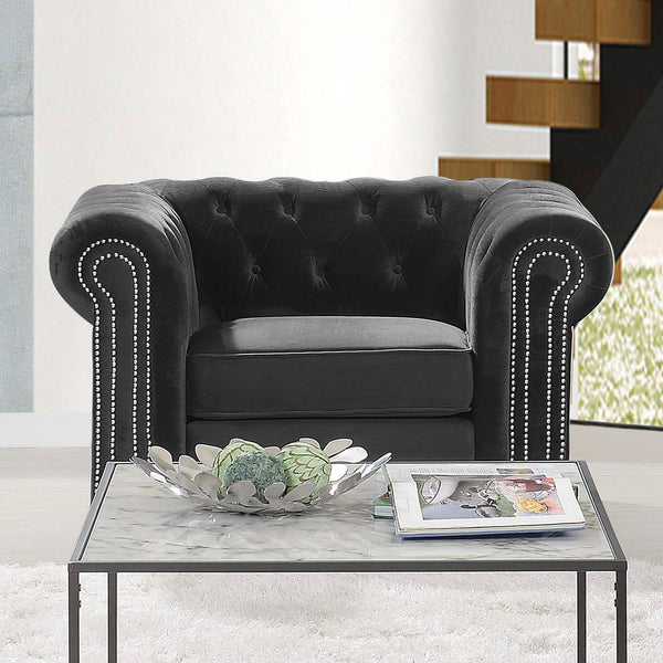  Elements International Greenwich UGW288101 Chair - Broadway Gun Metal IMAGE 1