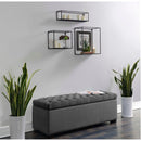  Elements International Chandler UCD288700 Shoe Storage Bench - Broadway Gun Metal IMAGE 1