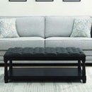  Elements International Beaumont UBM090BNKDG Ottoman - Heirloom Charcoal IMAGE 1