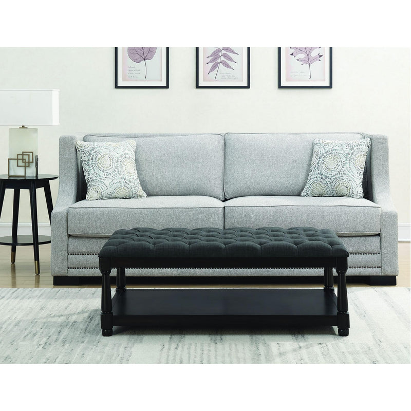  Elements International Beaumont UBM090BNKDG Ottoman - Heirloom Charcoal IMAGE 2