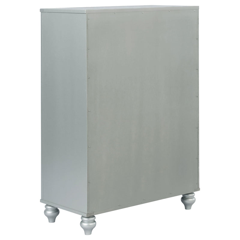Coaster Furniture Gunnison 223215 5-Drawer Bedroom Chest - Silver Metallic IMAGE 5
