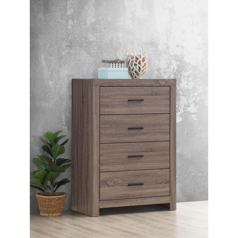 Coaster Furniture Brantford 207045 4-Drawer Bedroom Chest - Barrel Oak IMAGE 9
