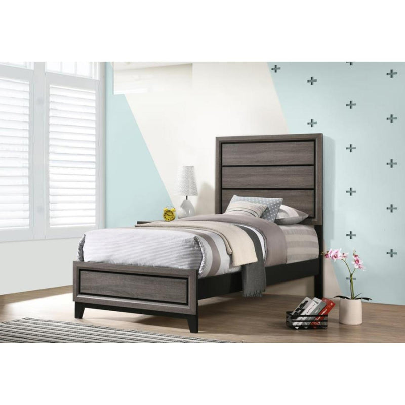 Coaster Furniture Watson 212421T Wood Twin Panel Bed - Grey Oak IMAGE 5