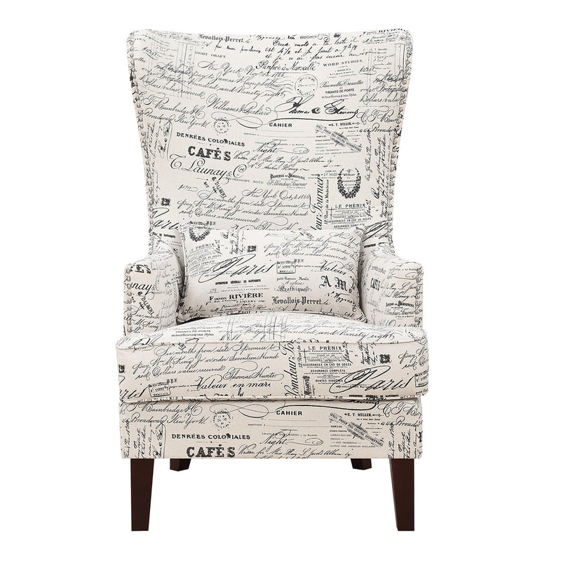  Elements International Kori Accent Chair - French Script IMAGE 2
