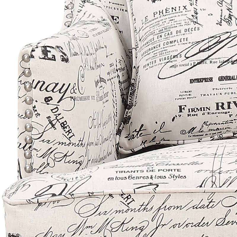  Elements International Kori Accent Chair - French Script IMAGE 5