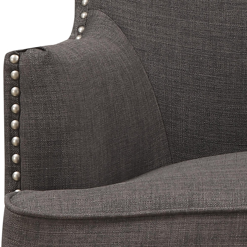  Elements International Kori Accent Chair - Heirloom Charcoal IMAGE 3