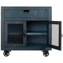  Elements International Industrial 2-Door Accent Chest - Distressed Blue IMAGE 3