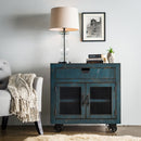  Elements International Industrial 2-Door Accent Chest - Distressed Blue IMAGE 7