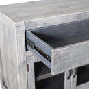  Elements International Industrial 2-Door Accent Chest - Distressed Silver IMAGE 4