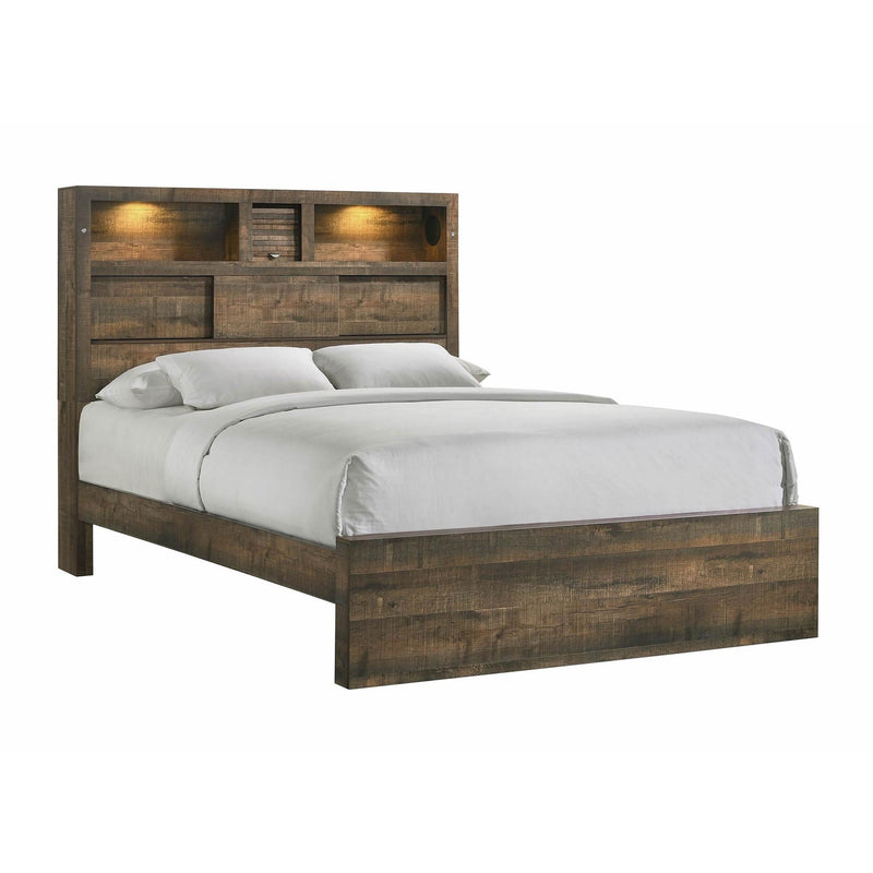  Elements International Bailey BY520QB Queen Bookcase Bed with Bluetooth IMAGE 1