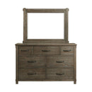  Elements International Scott SC300DRMR Dresser with Mirror Set - Walnut IMAGE 2