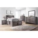  Elements International Emily Grey EG170FB Full Bookcase Bed with Storage IMAGE 3