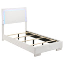  Coaster Furniture Felicity 203500T Wood Twin LED Panel Bed - White High Gloss IMAGE 1