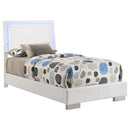  Coaster Furniture Felicity 203500T Wood Twin LED Panel Bed - White High Gloss IMAGE 2