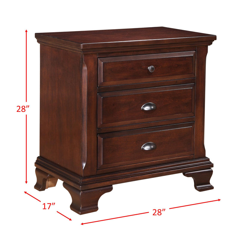  Elements International Canton Cherry CN600NS Nightstand IMAGE 4