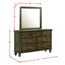  Elements International Chatham CH600DRMR Dresser and Mirror Set - Dark Walnut IMAGE 12
