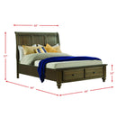  Elements International Chatham CH600QB Queen Platform 2-Drawer Storage Bed - Dark Walnut IMAGE 12