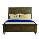  Elements International Chatham CH600QB Queen Platform 2-Drawer Storage Bed - Dark Walnut IMAGE 2