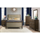  Elements International Chatham CH670KB King Upholstered Sleigh Bed - Dark Walnut IMAGE 7