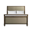  Elements International Chatham CH670QB Queen Upholstered Sleigh Bed - Dark Walnut IMAGE 2