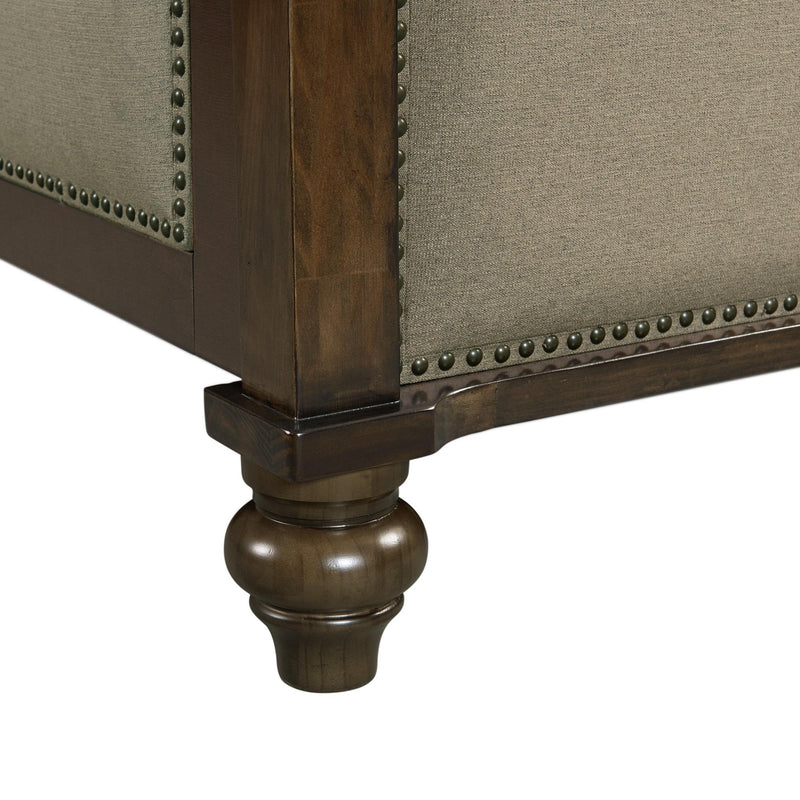  Elements International Chatham CH670QB Queen Upholstered Sleigh Bed - Dark Walnut IMAGE 6