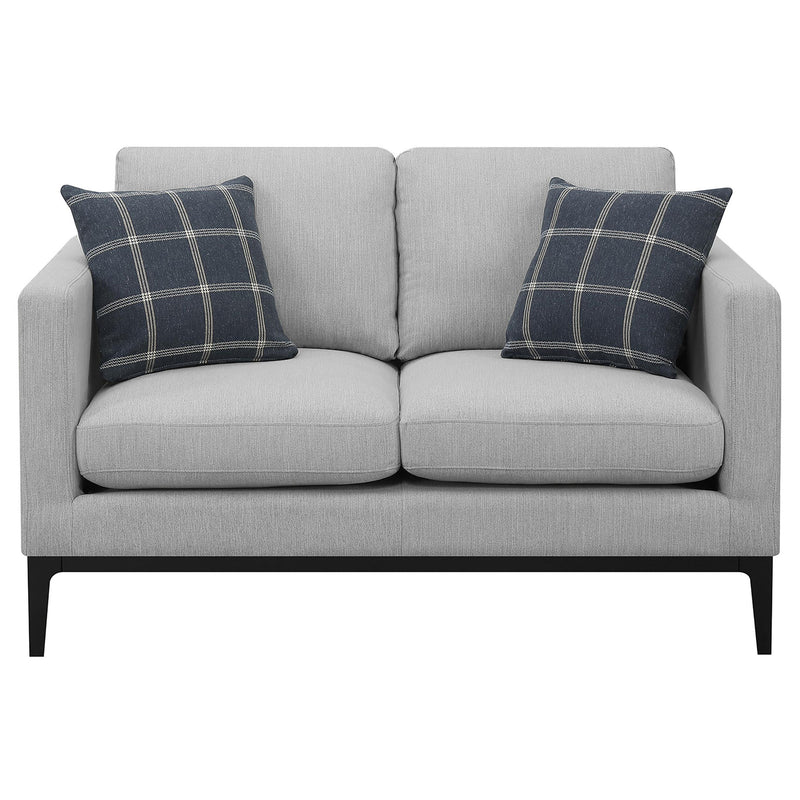 Coaster Furniture Apperson 508682 Upholstered Track Arm Loveseat - Light Grey IMAGE 2