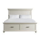  Elements International Slater SR650KB King Platform Storage Bed - White IMAGE 2