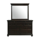  Elements International Slater SR800DRMR Dresser with Mirror - Black IMAGE 2