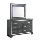  Elements International Titanium TT100DRMR Dresser w/ Mirror Set IMAGE 1