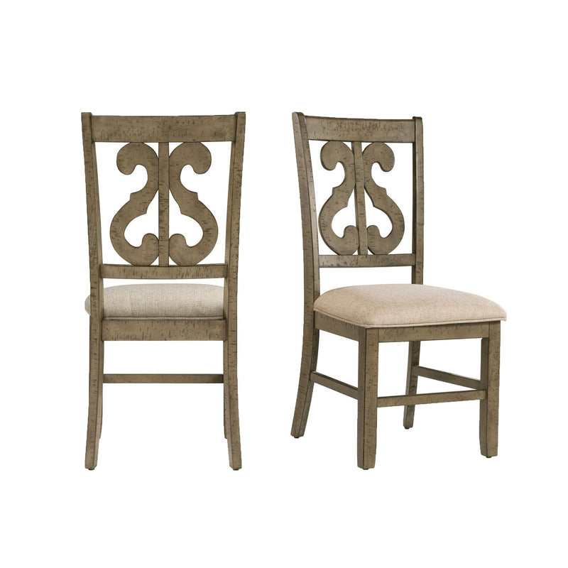  Elements International Stone DST350SC Swirl Back Side Chair - Grey IMAGE 9