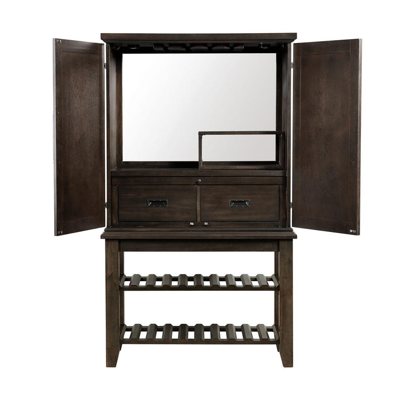  Elements International Stone DST100BBBH Kitchen Bar Hutch Set IMAGE 4