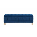  Elements International Crosby Tufted Storage Ottoman - Cobalt IMAGE 3