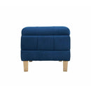  Elements International Crosby Tufted Storage Ottoman - Cobalt IMAGE 5