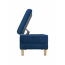  Elements International Crosby Tufted Storage Ottoman - Cobalt IMAGE 6