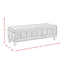  Elements International Crosby Tufted Storage Ottoman - Blush IMAGE 15