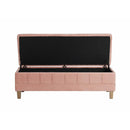  Elements International Crosby Tufted Storage Ottoman - Blush IMAGE 4
