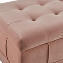  Elements International Crosby Tufted Storage Ottoman - Blush IMAGE 9