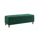 Elements International Crosby Tufted Storage Ottoman - Evergreen IMAGE 1