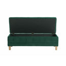  Elements International Crosby Tufted Storage Ottoman - Evergreen IMAGE 4