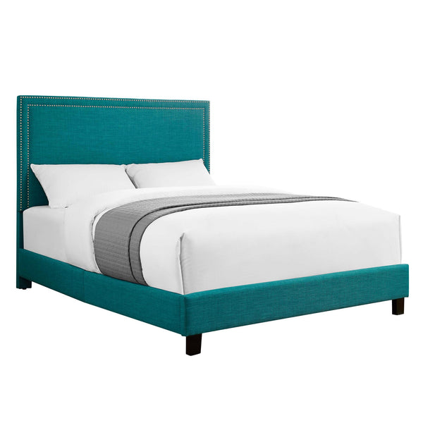  Elements International Erica UMY087QB Queen Upholstered Platform Bed - Teal IMAGE 1